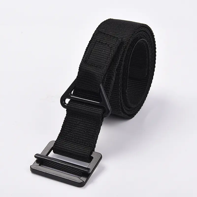 Men's Tactical Canvas Belt Black Adjustable - Image 3