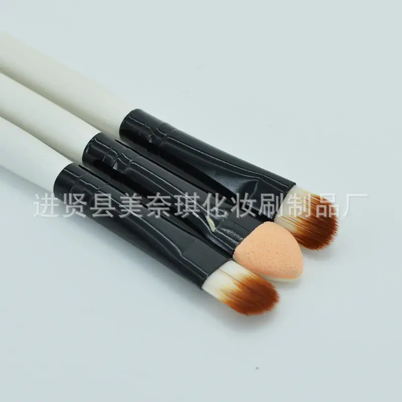 Double Headed Makeup Brushes with Wooden Handles - Image 19