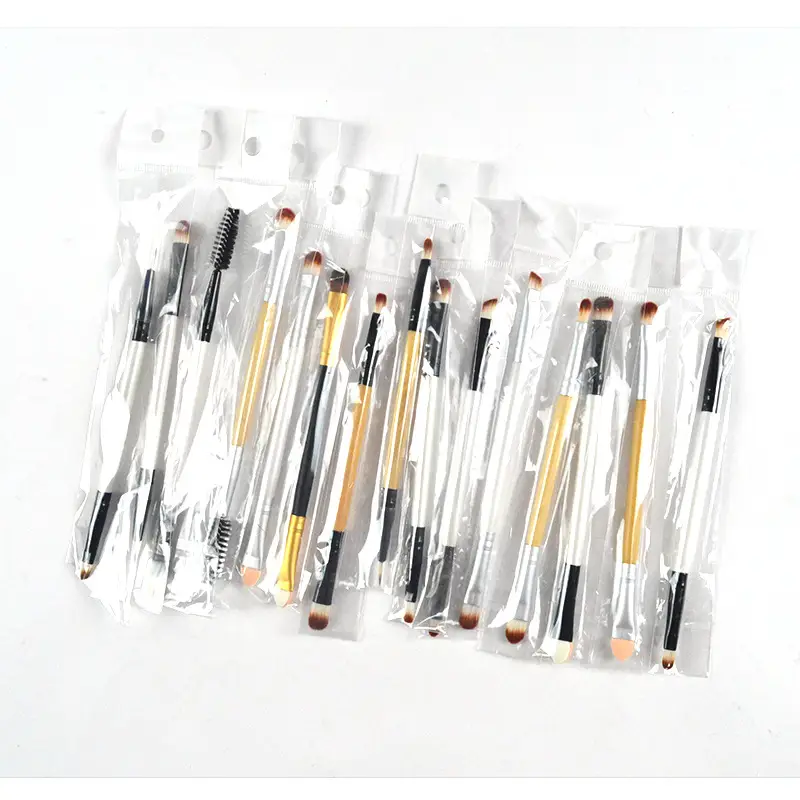 Double Headed Makeup Brushes with Wooden Handles - Image 21