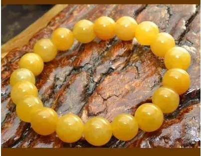 Xinjiang Hetian Jade Bracelet Gold Silk Round Beads - Image 3