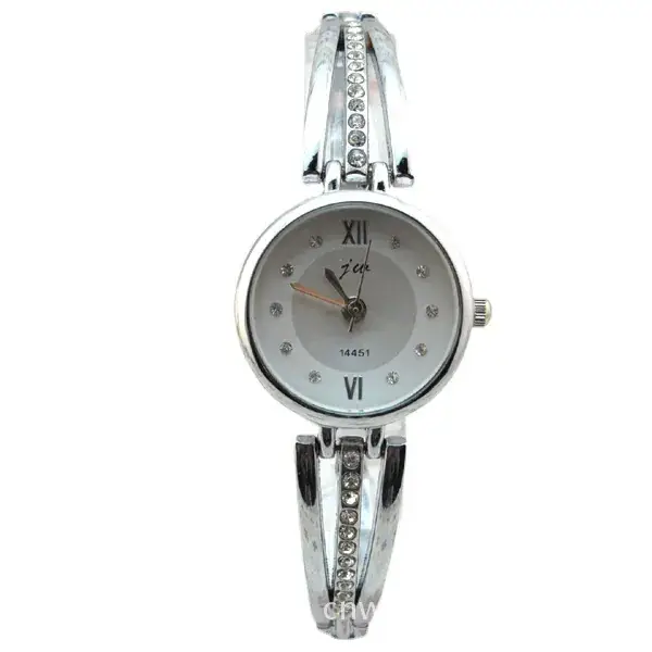 Gold Plated Women's Diamond Watch with Chain Strap - Image 3