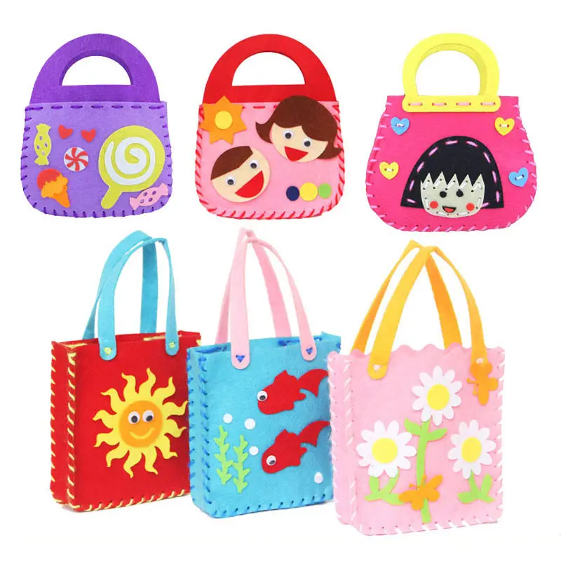Children's Cupcake Paste Handbag Pink Non-Woven