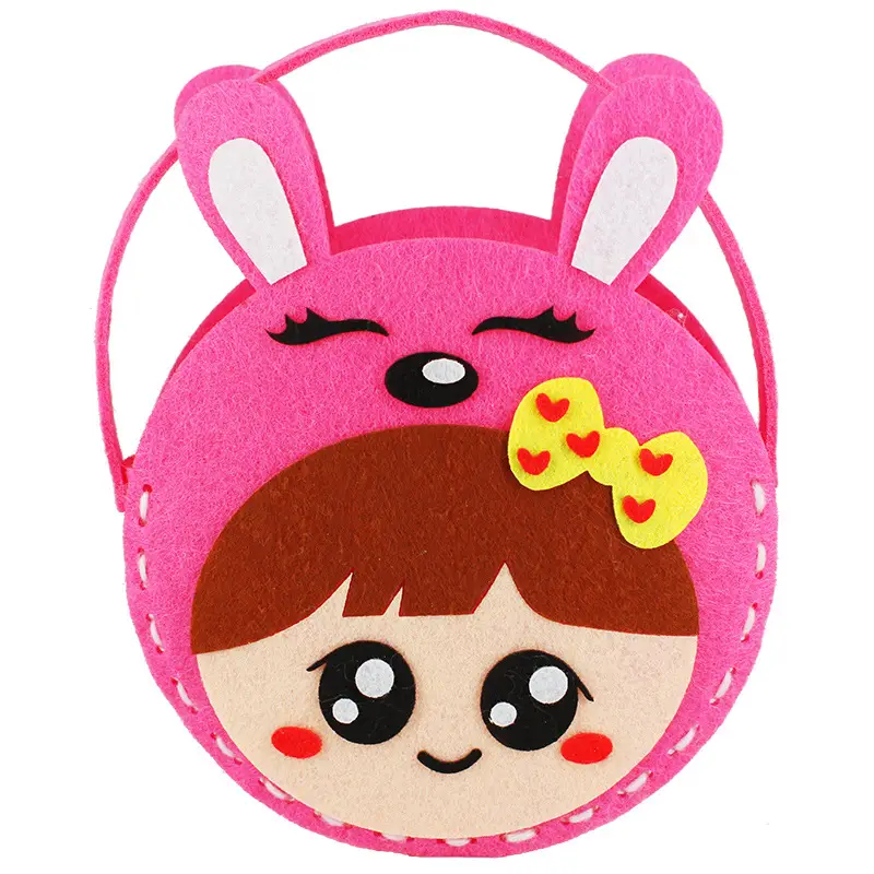 Children's Cupcake Paste Handbag Pink Non-Woven