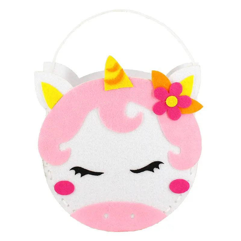 Children's Cupcake Paste Handbag Pink Non-Woven
