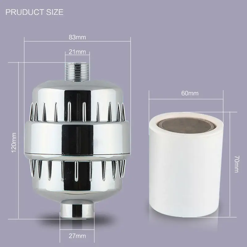 Chrome Water Filter Shower Purifier for Bathroom Use - Image 2