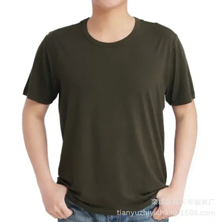 Men's Red Cotton Short Sleeve T-Shirt Summer Cool Soft - Image 9