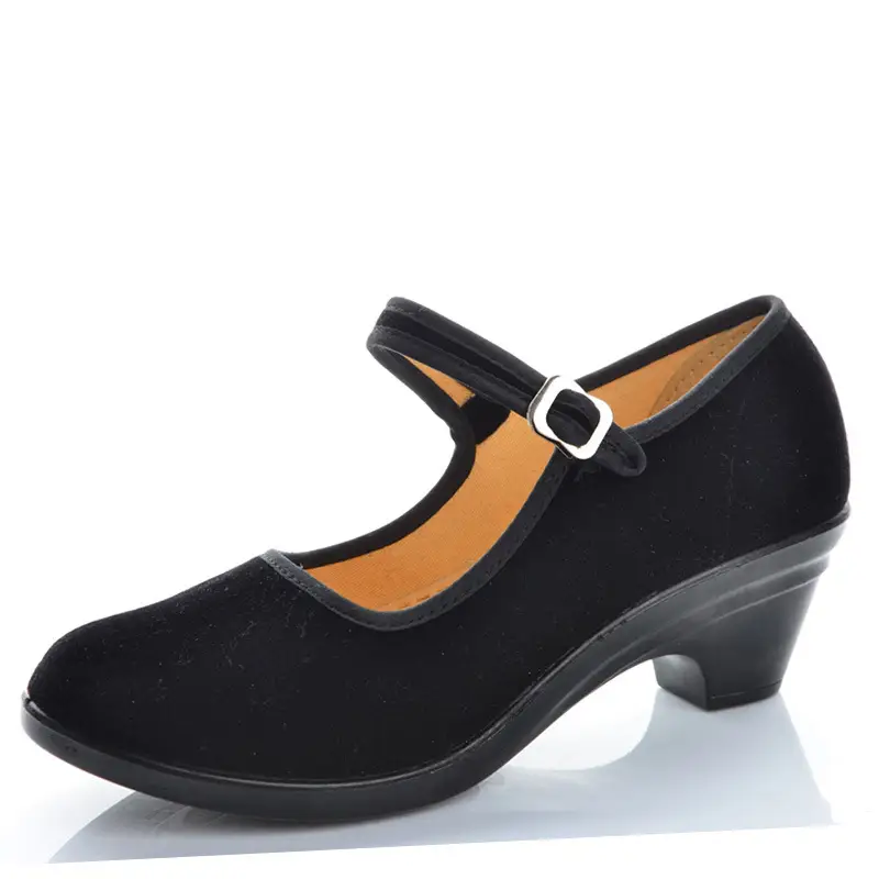 Women's Red Velvet Heel Jumpsuits Work Shoes Medium - Image 7