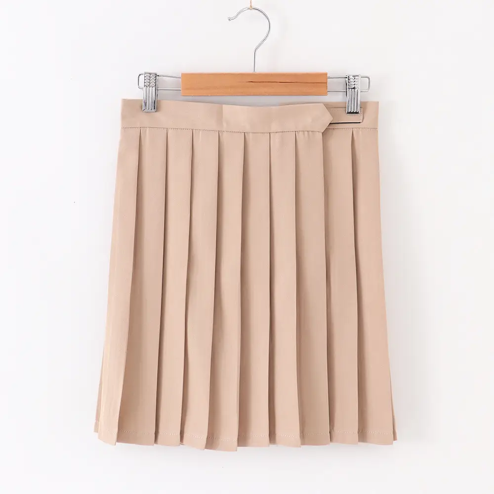 Beige Pleated Sailor Skirt Summer Wear