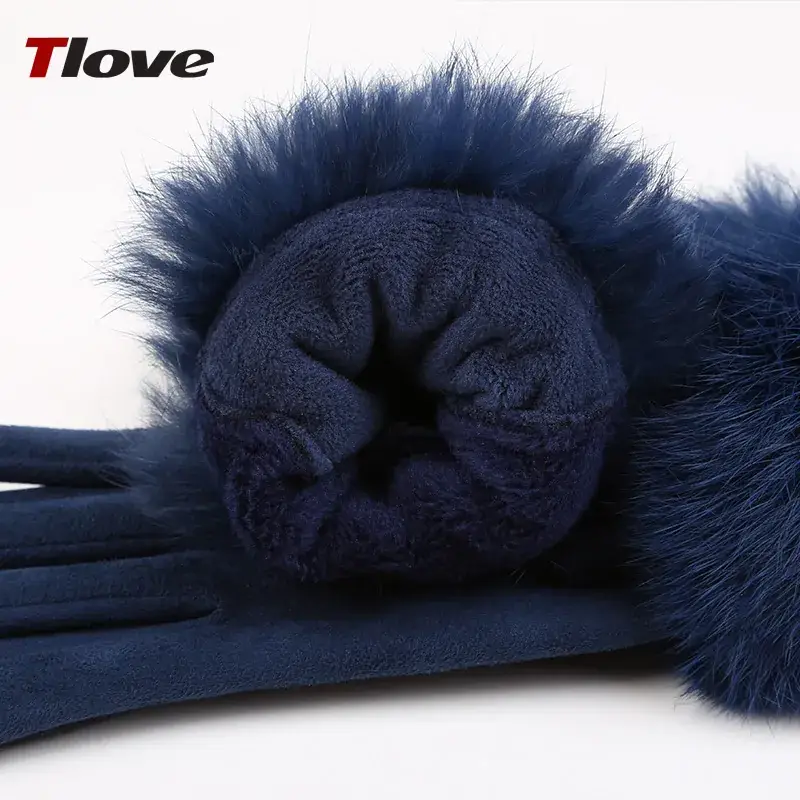 Women Winter Suede Ski Gloves Warm Riding - Image 10