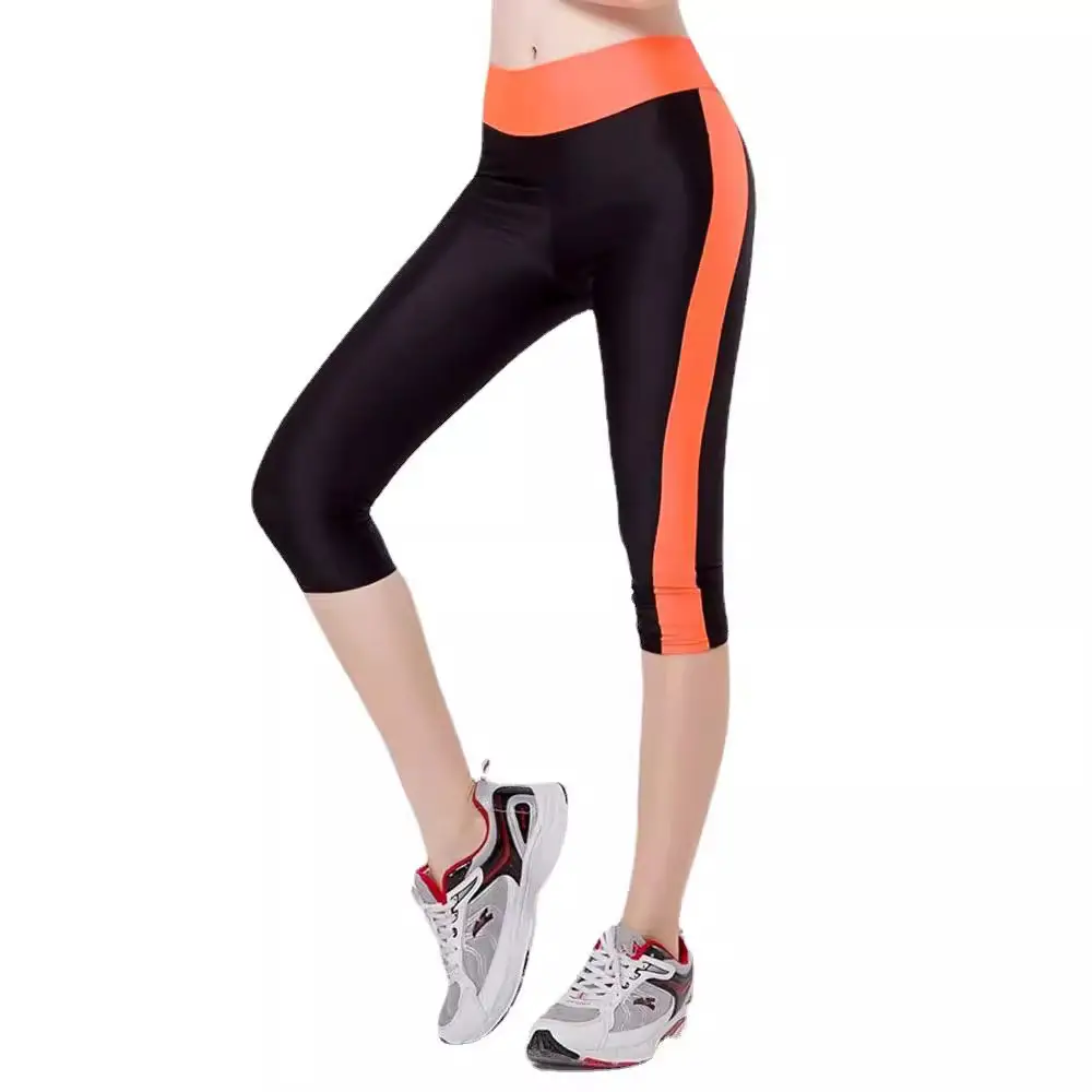 Women Blue White Yoga Leggings High Waist Elastic Sports Pants - Image 14