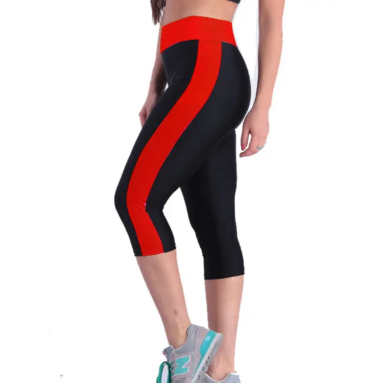Women Blue White Yoga Leggings High Waist Elastic Sports Pants - Image 8