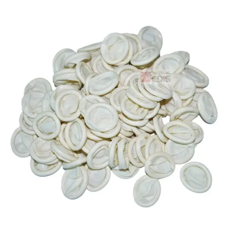 White Latex Finger Covers Anti-Static Powder Free - Image 5