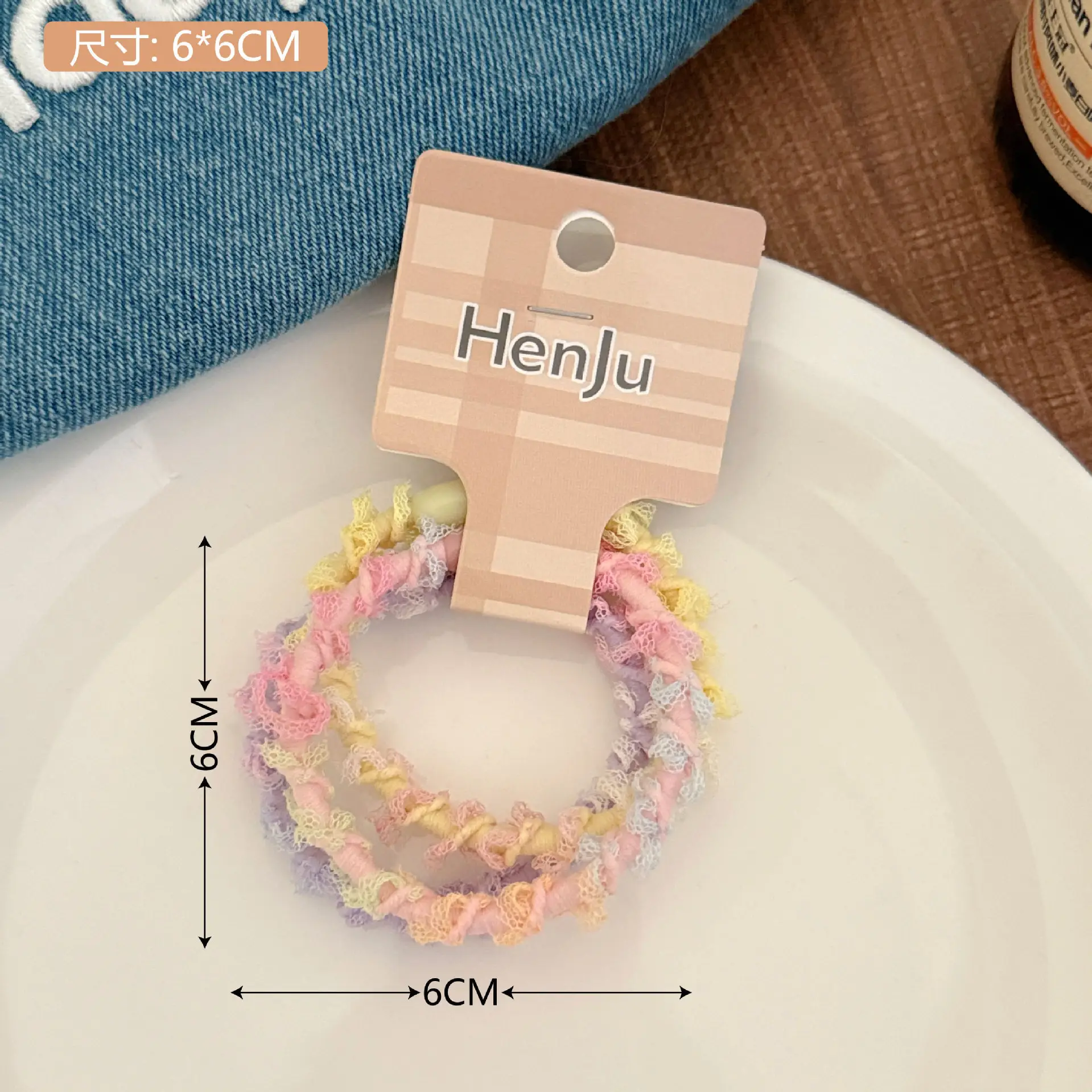 Pink Braided Hair Rope for Girls High Ponytail