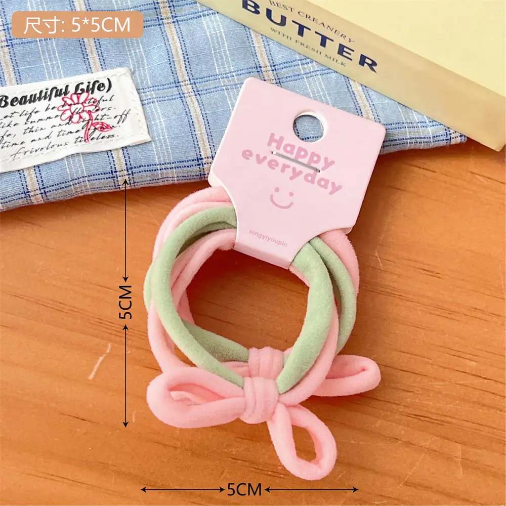 Pink Braided Hair Rope for Girls High Ponytail