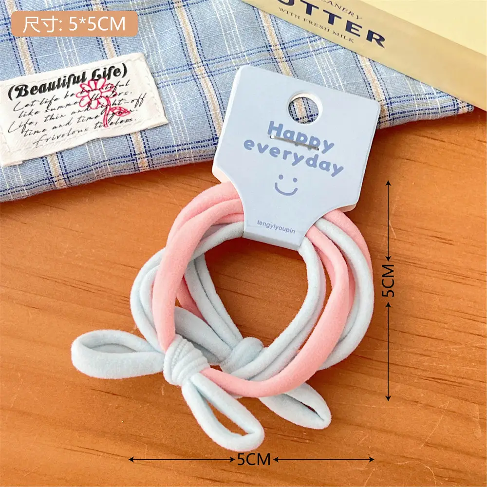 Pink Braided Hair Rope for Girls High Ponytail