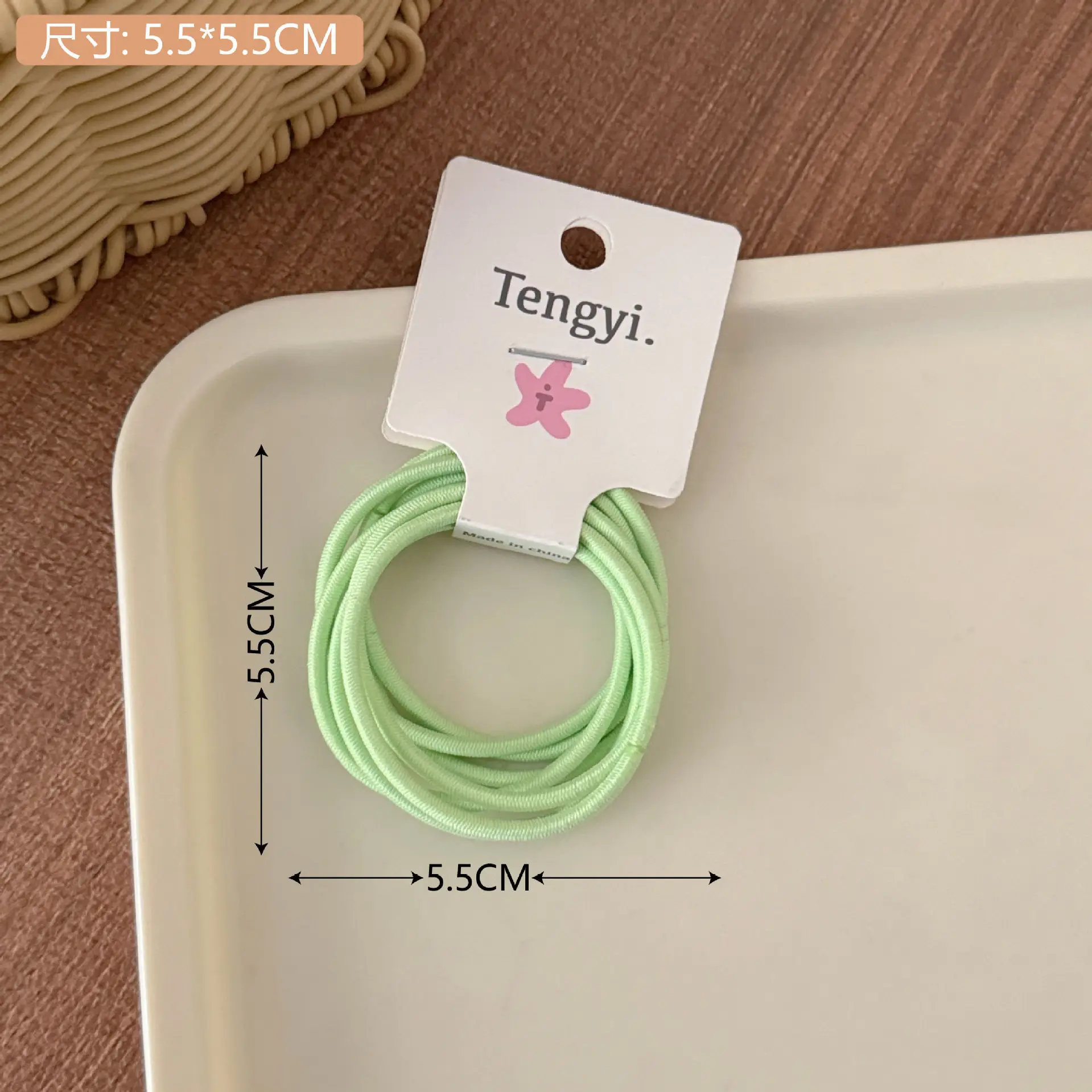 Pink Braided Hair Rope for Girls High Ponytail