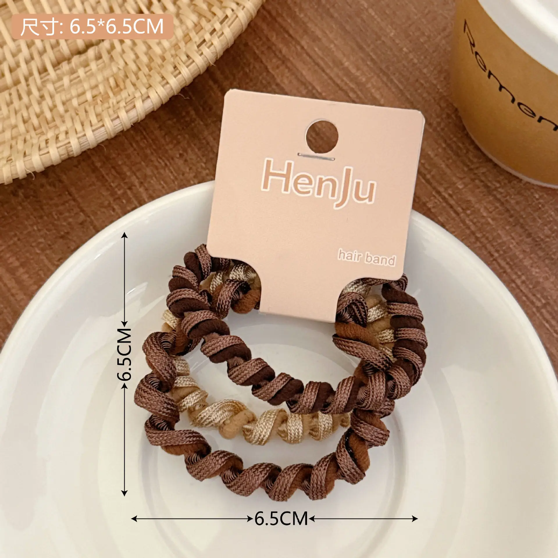 Pink Braided Hair Rope for Girls High Ponytail