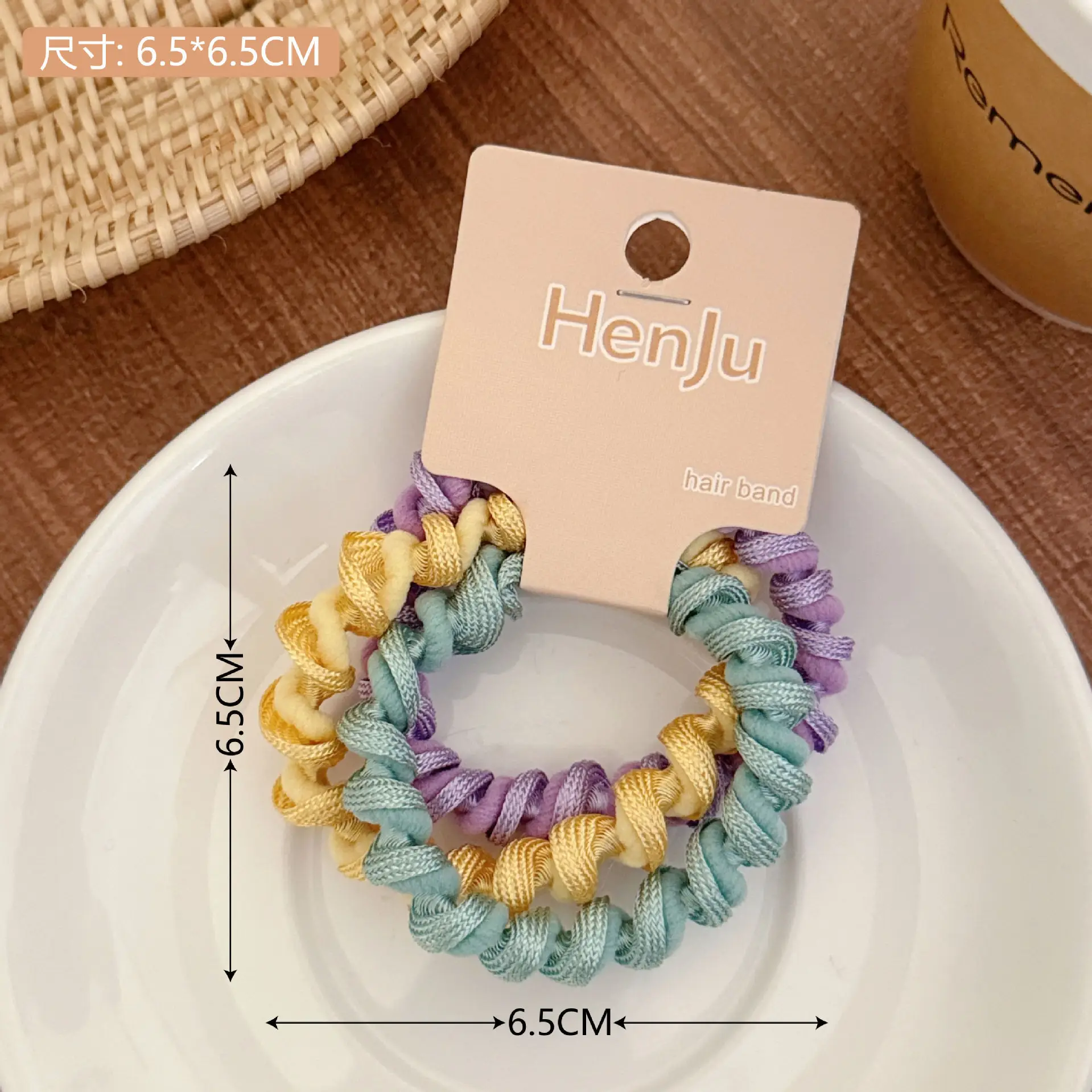Pink Braided Hair Rope for Girls High Ponytail