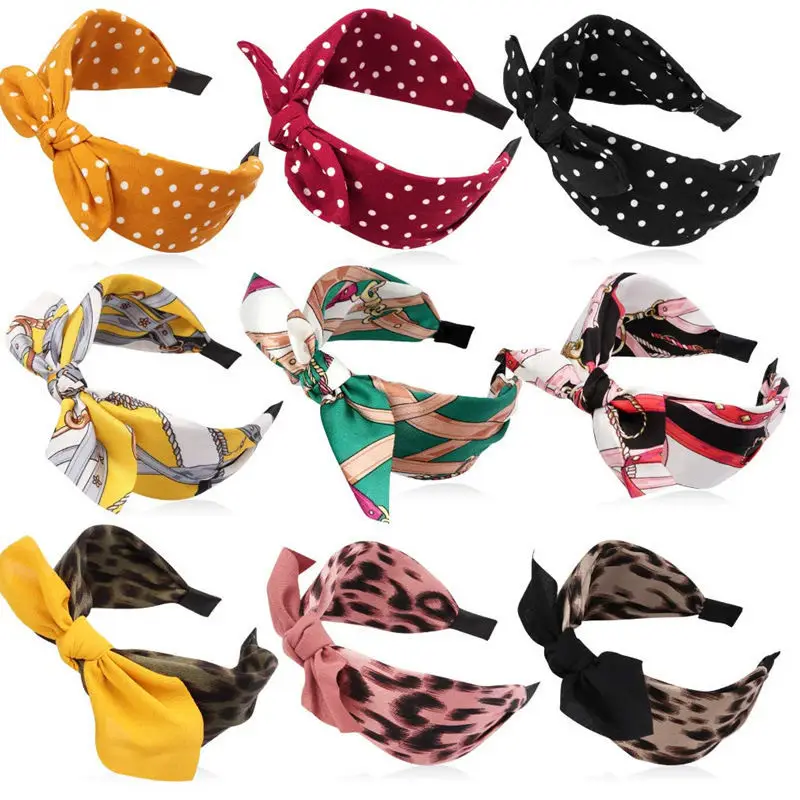Blue Bandana Bow Headband for Women - Image 100