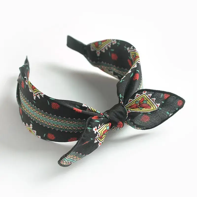Blue Bandana Bow Headband for Women — feature 3