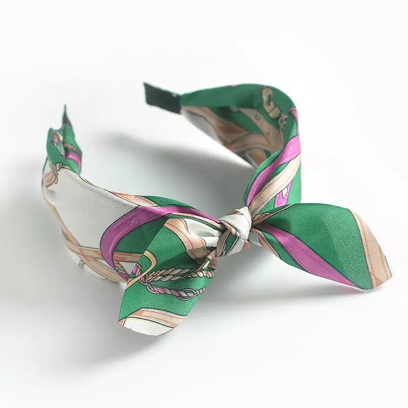 Blue Bandana Bow Headband for Women — feature 4