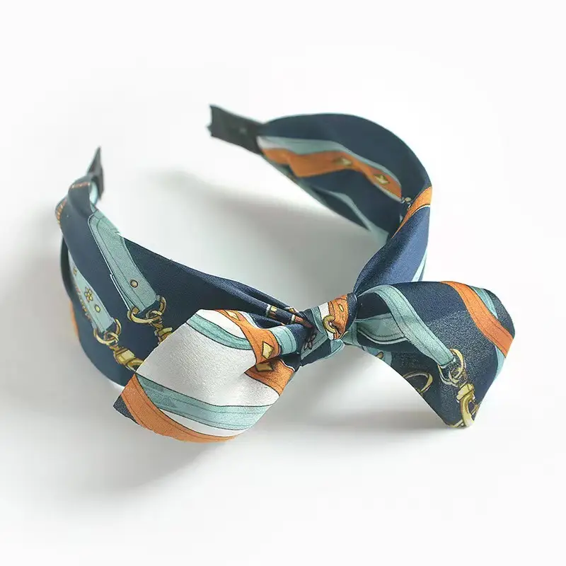 Blue Bandana Bow Headband for Women - Image 15
