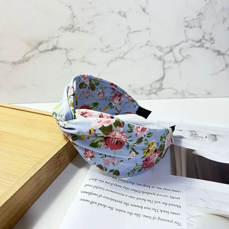 Blue Bandana Bow Headband for Women - Image 31