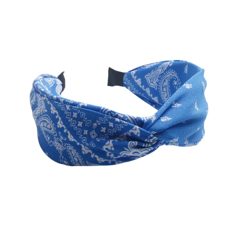 Blue Bandana Bow Headband for Women - Image 39