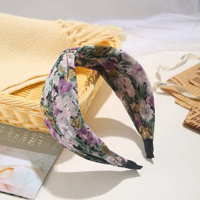 Blue Bandana Bow Headband for Women - Image 80