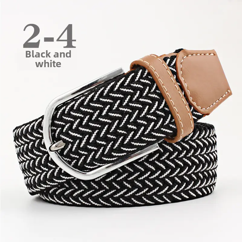 Blue White Red Knitted Belt for Women Men