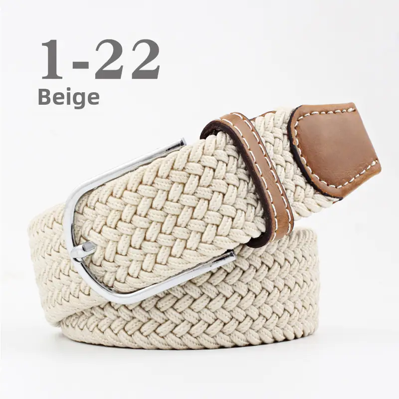 Blue White Red Knitted Belt for Women Men