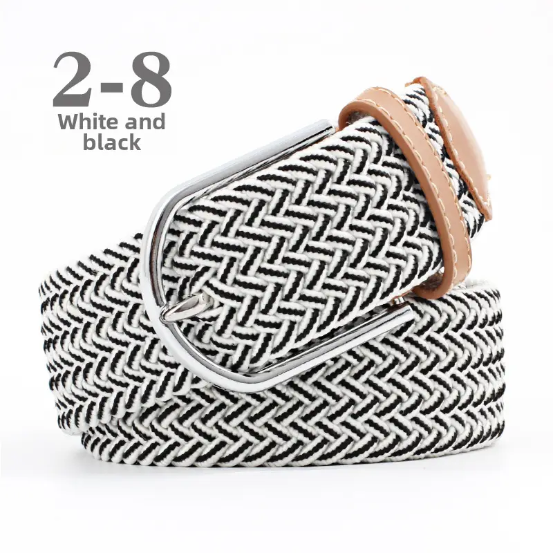 Blue White Red Knitted Belt for Women Men