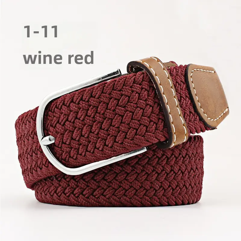 Blue White Red Knitted Belt for Women Men