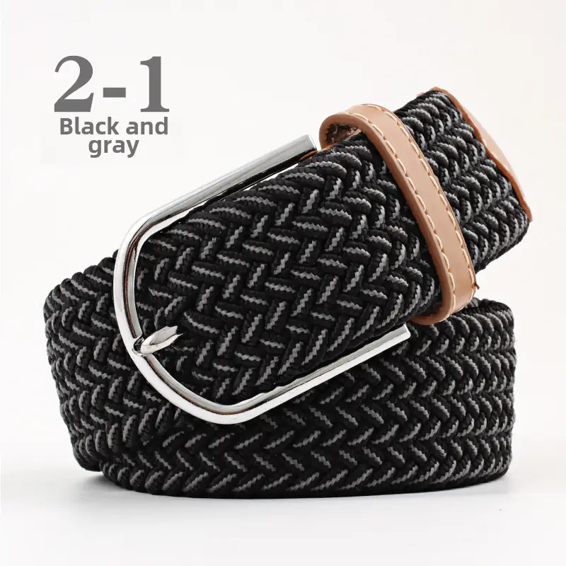 Blue White Red Knitted Belt for Women Men