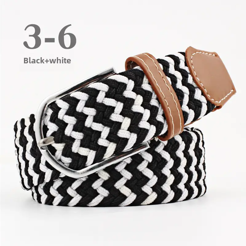 Blue White Red Knitted Belt for Women Men