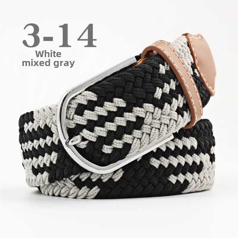 Blue White Red Knitted Belt for Women Men