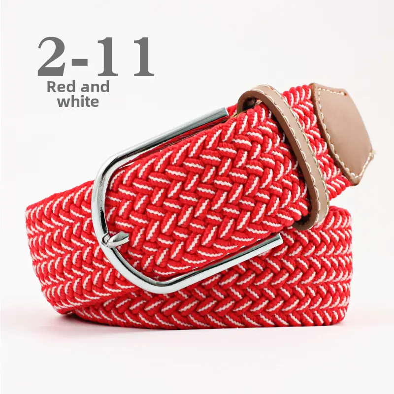Blue White Red Knitted Belt for Women Men