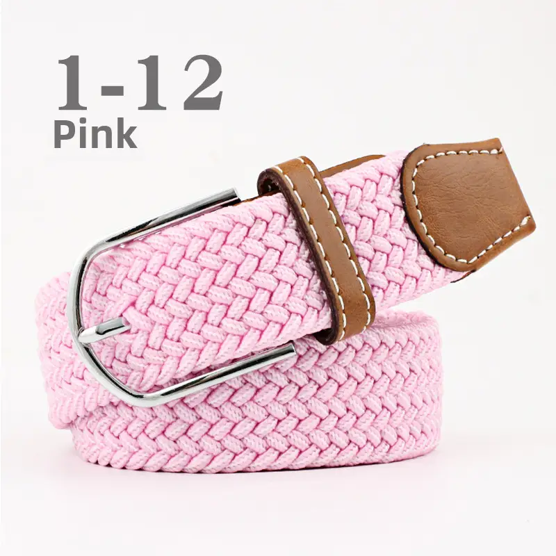 Blue White Red Knitted Belt for Women Men