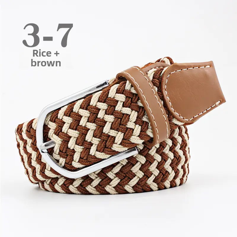 Blue White Red Knitted Belt for Women Men