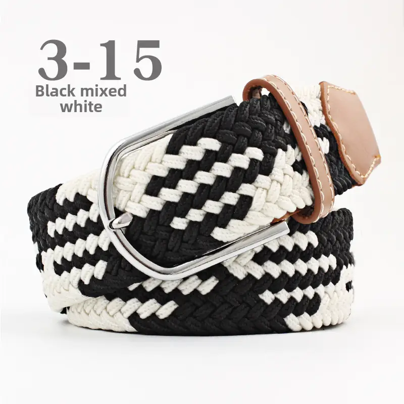 Blue White Red Knitted Belt for Women Men