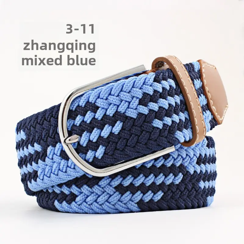 Blue White Red Knitted Belt for Women Men