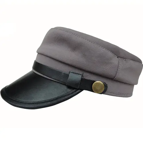 Men's Big Brim Sun Hat with Metal Button