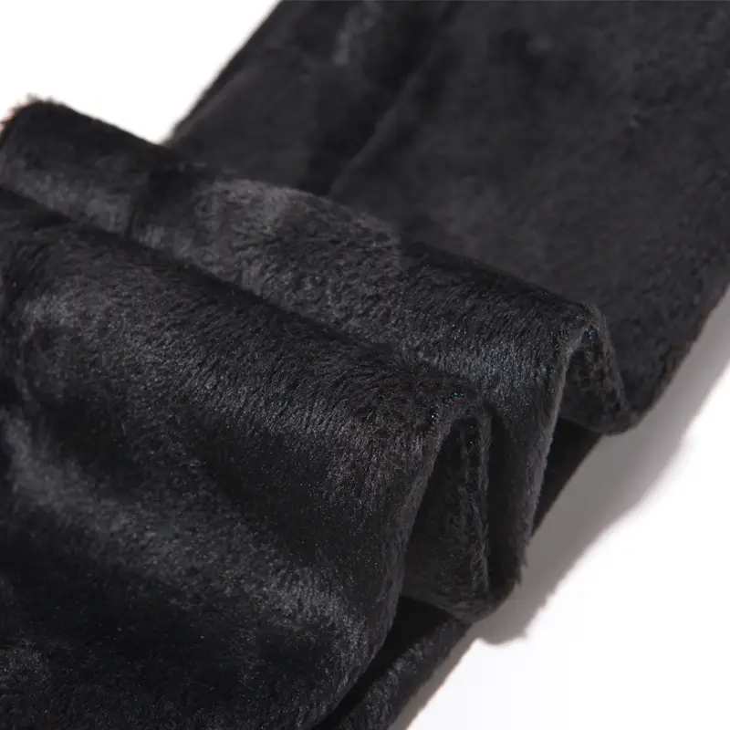 Korean Velvet Padded Foot Leggings Black Winter - Image 6
