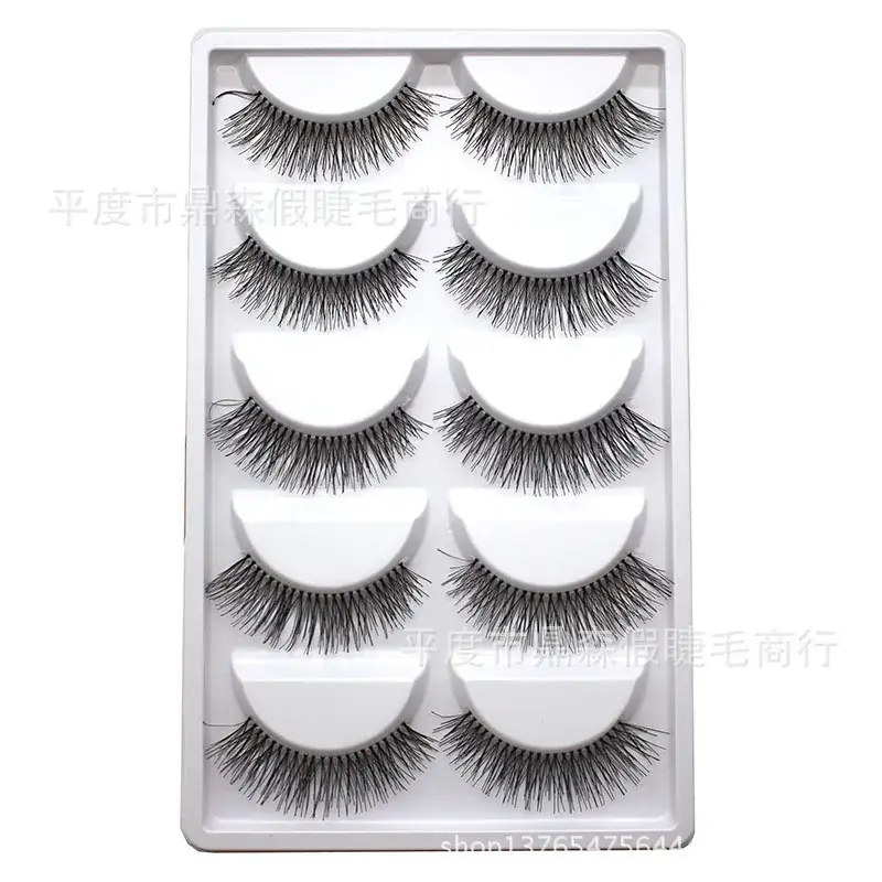 White Frosted False Eyelashes 5 Pairs Large Pack - Image 2