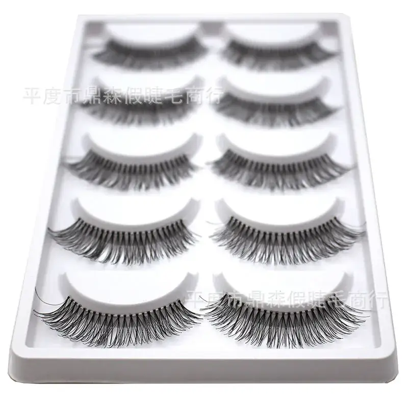 White Frosted False Eyelashes 5 Pairs Large Pack - Image 4