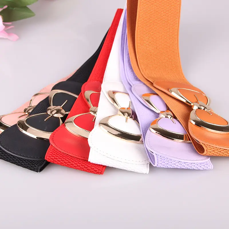 Joker Bow Belt for Women Brown Elastic Waist