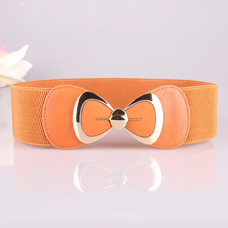 Joker Bow Belt for Women Brown Elastic Waist