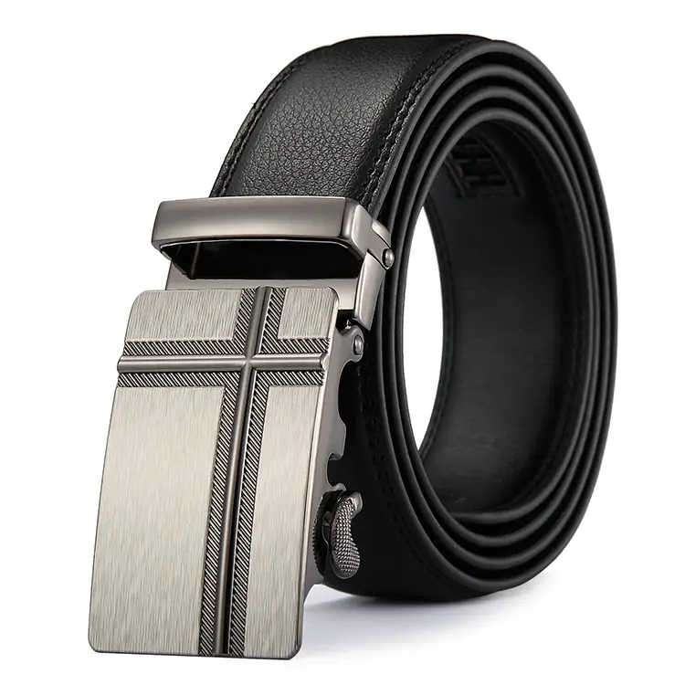 Men's Automatic Buckle Cowhide Belt Leather