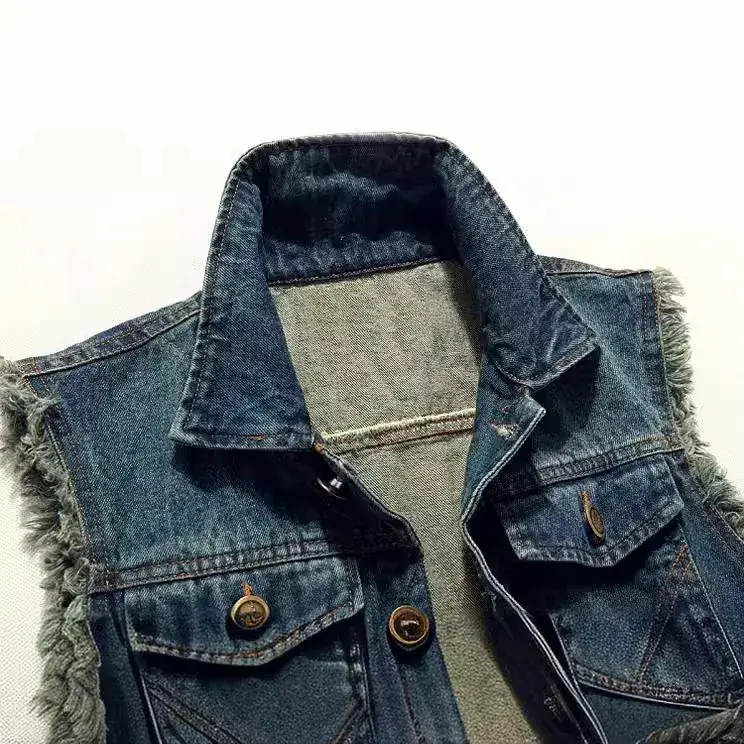 Men Sleeveless Denim Vest 2025 Slim Fit Plus Size - Image 30