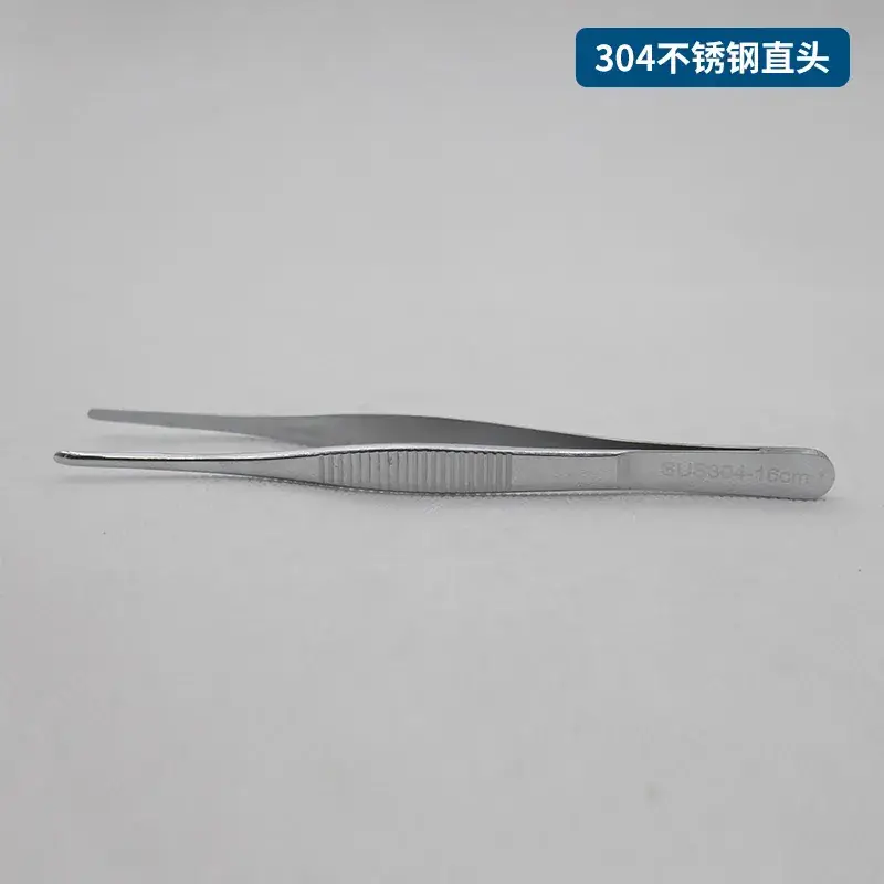 304 Anti-Iodophor Tweezers Round Head Elbow Toothed - Image 7